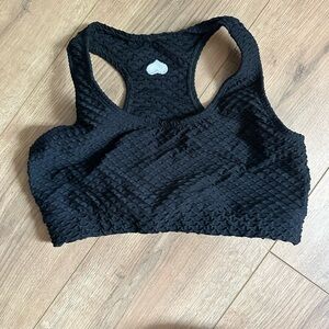 Black Textured Sports Bra